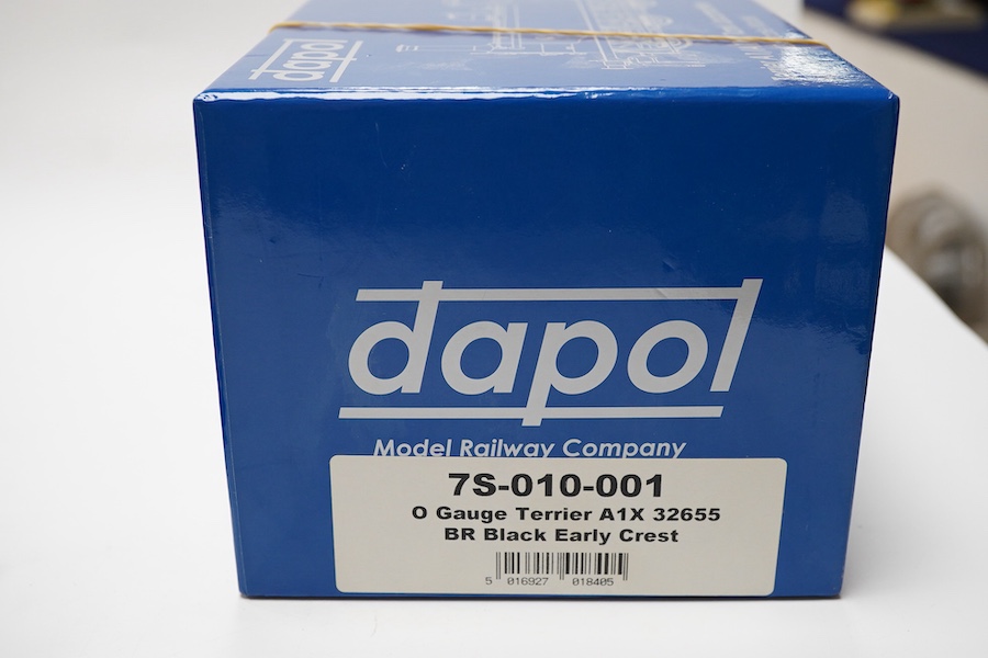 A boxed Dapol 0 gauge BR Terrier class A1X 0-6-0T locomotive, 32655, in black livery